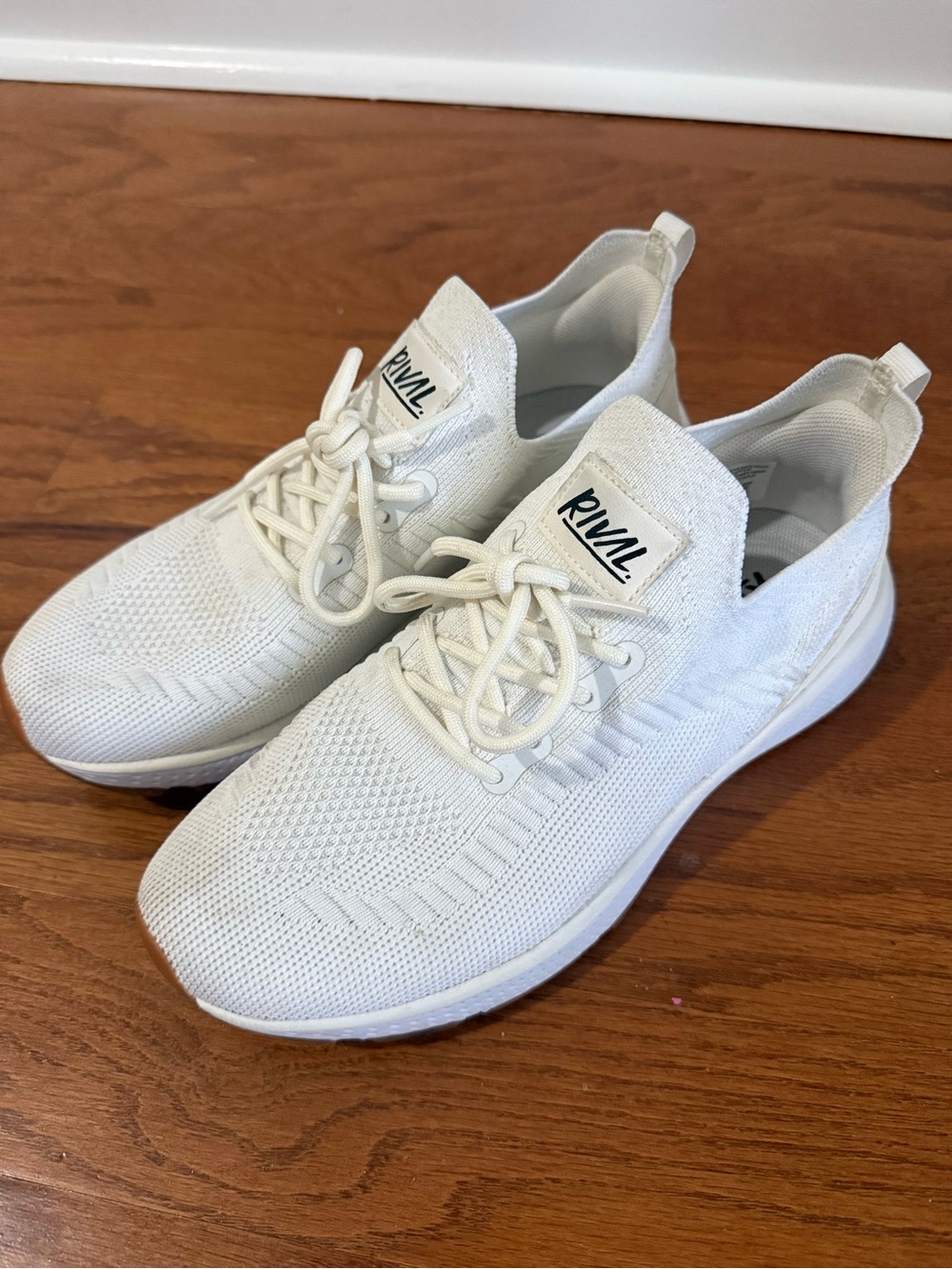 Rival Women’s Knit Lace-Up Athletic Sneakers - White